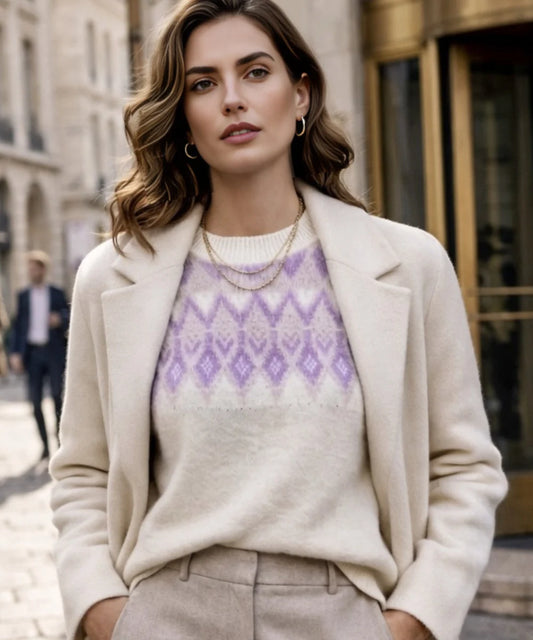 Chaleco tejido mujer estampado geometrico - Berna