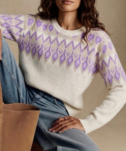 Chaleco tejido mujer estampado geometrico - Berna