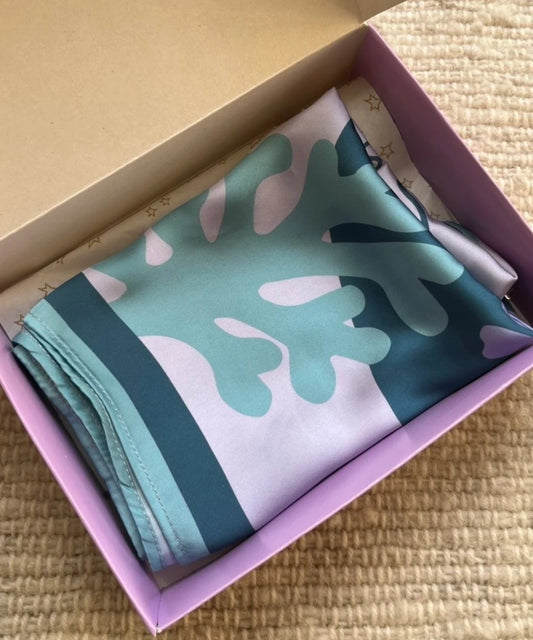 Pañuelo algas verde/lila - Diseño exclusivo Salto Store
