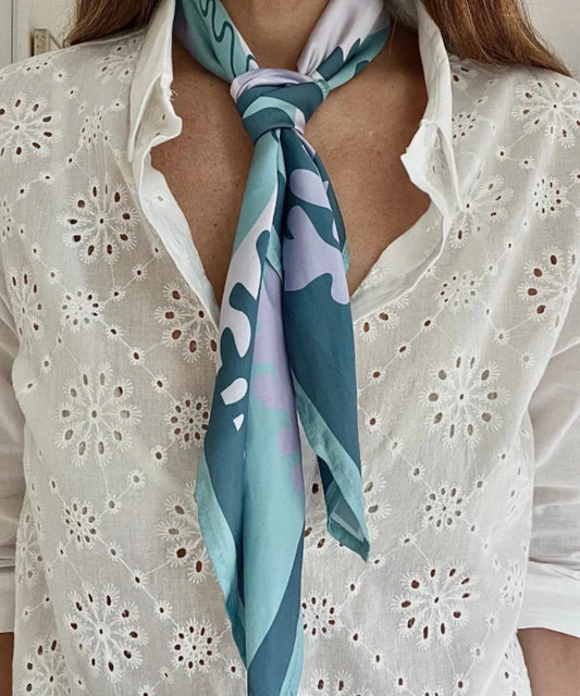 Pañuelo algas verde/lila - Diseño exclusivo Salto Store